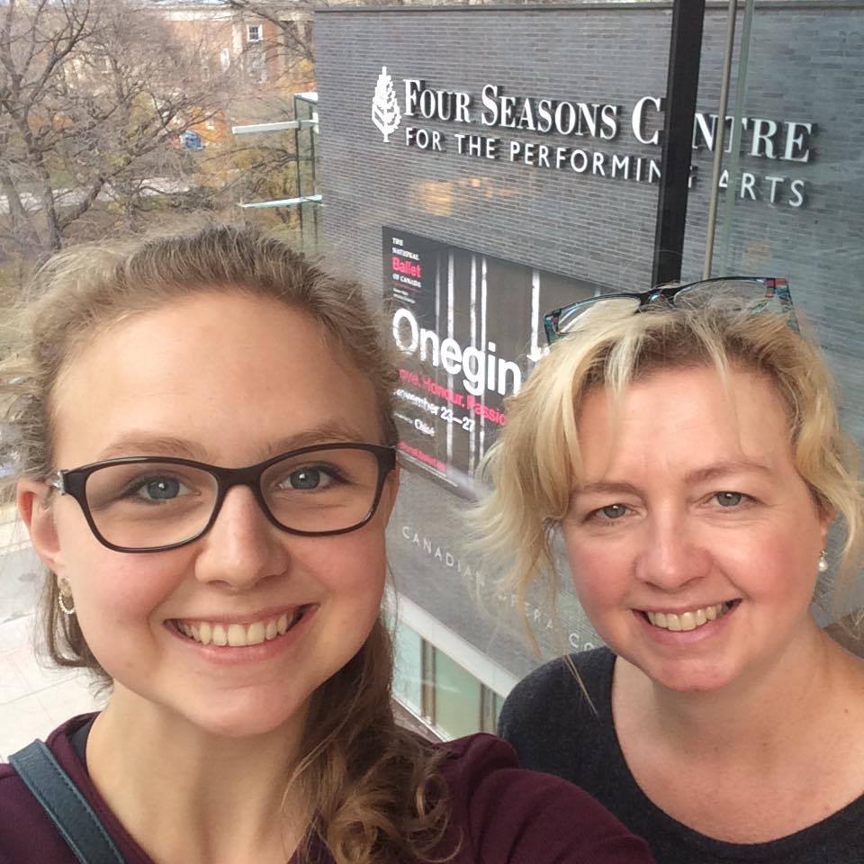 Miss Nicole and her mom, Jacquie, outside the National Ballet of Canada - traditions of the family