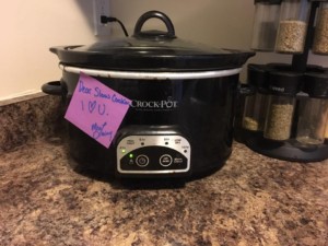 Miss Lainy's Hot Tip: Make sure your slow cooker has a timer! It is certainly a life saving feature.